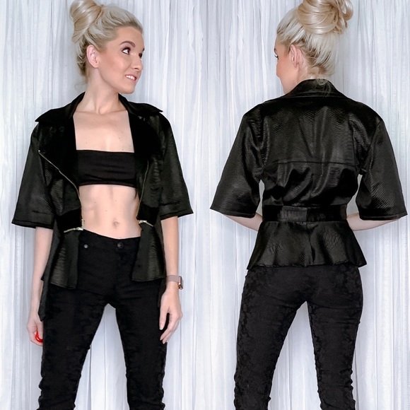 Aysha Jackets & Blazers - Aysha Black Vegan Leather Statement Jacket
